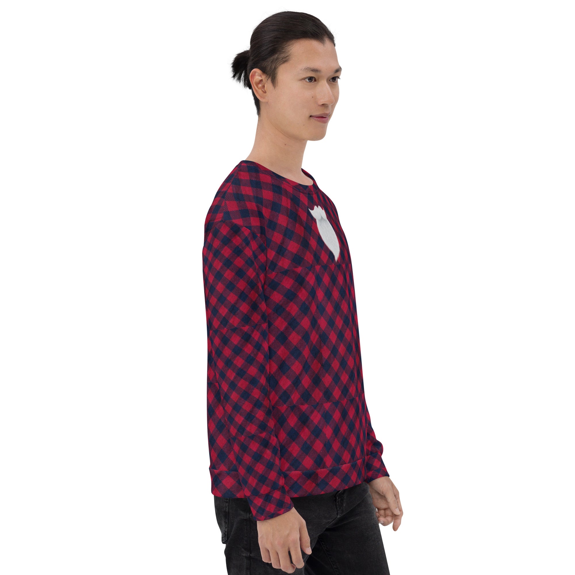 Plaid "Santa" Christmas Shirt. Christmas Sweater Alternative. Unisex Party Sweatshirt or Pullover. WickedYo.
